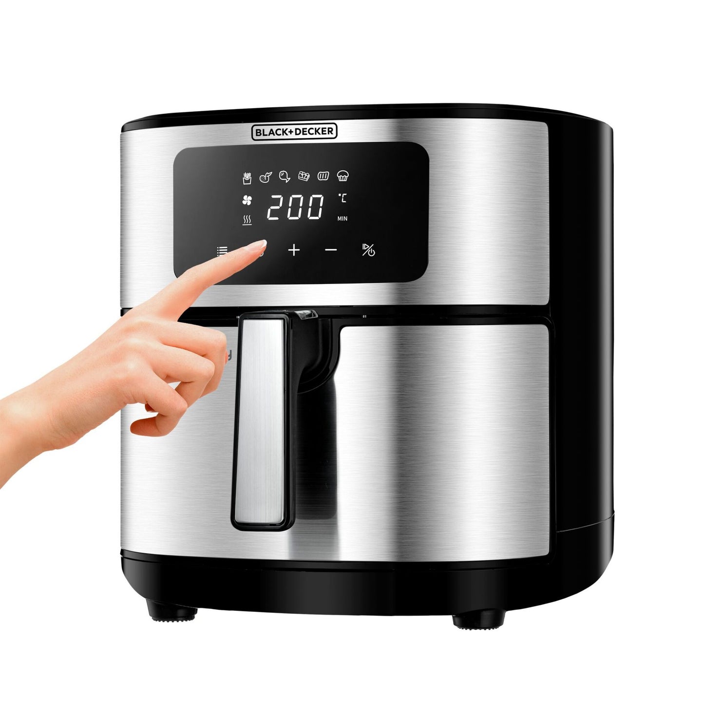 Black&Decker 6-in-1 Air Fryer 5.7L Stainless Steel AF7257-B5 - قلاية هوائية 6 في 1 بقوة 1500 واط وبسعة 5.7 لتر من بلاك اند ديكر