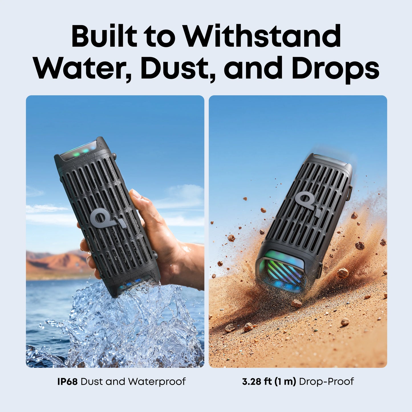 Anker Soundcore Boom 3i Portable Speaker Black - سبيكر محمول 50 واط مقاوم للماء والملح من انكر اسود