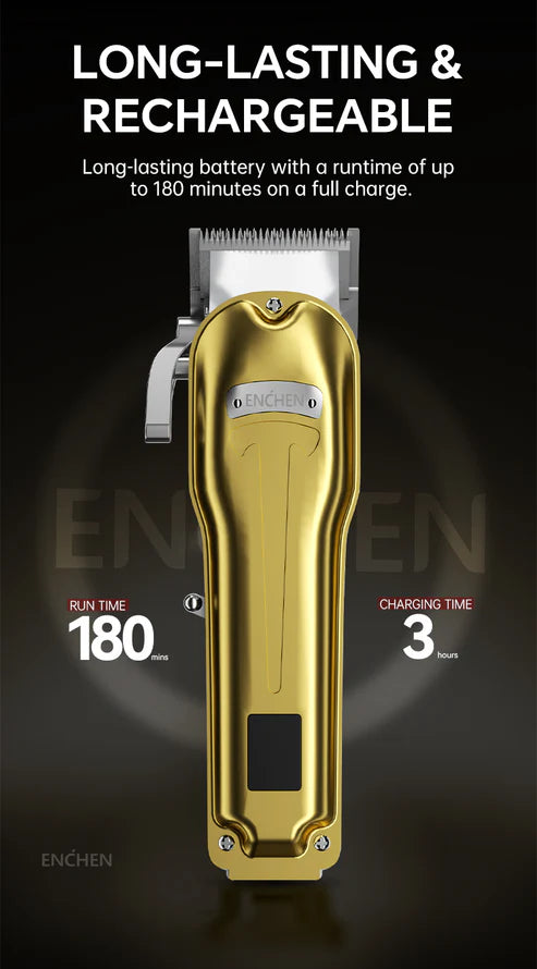ENCHEN BOOST 3 HAIR CLIPPER METAL COVER - ماكنة حلاقة مع شاشة رقمية من انشين