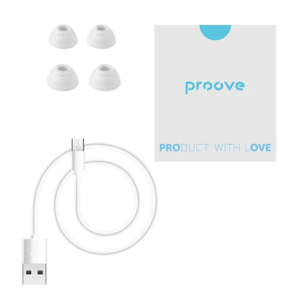 Proove Wireless Earphones Digital Pro TWS with ANC APP white - سماعات بلوتوث من بروف ابيض