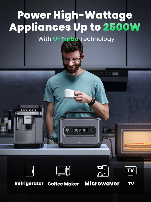 UGREEN PowerRoam Portable Power Station 1024Wh | 1200W EU - مولد طاقة محمول 1200 واط مع 13 منفذ من يوكرين