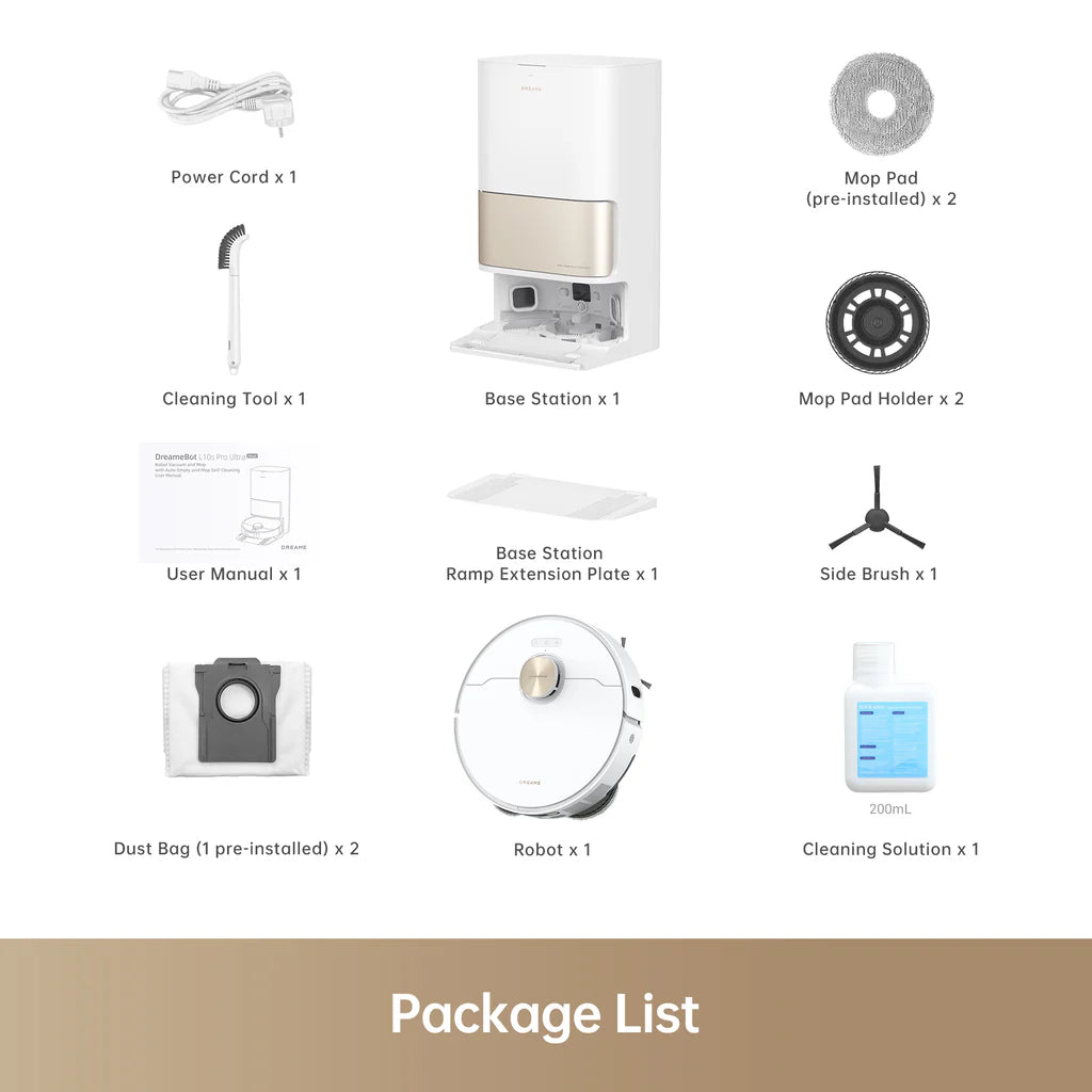 Dreame L10s Pro Ultra Robot Vacuum - روبوت التنظيف كنس ومسح بقوة شفط 7000 باسكال من دريمي