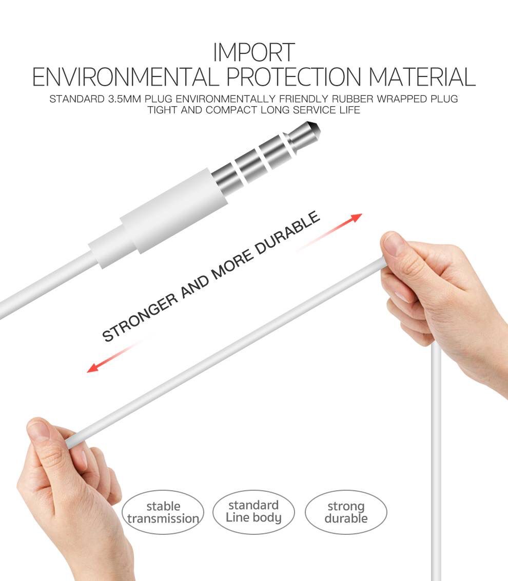 COTECI 3.5MM STANDARD EARPHONE 5188 WHITE - سماعات اوكس من كوتي