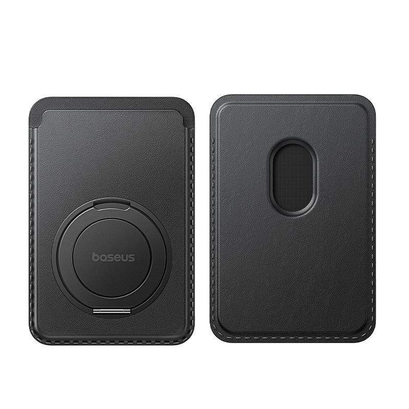 BASEUS MAGPRO 3 MAGNETIC WALLET STAND COSMIC BLACK - محفظة بطاقات مغناطيسية مع ستاند من باسيوس اسود