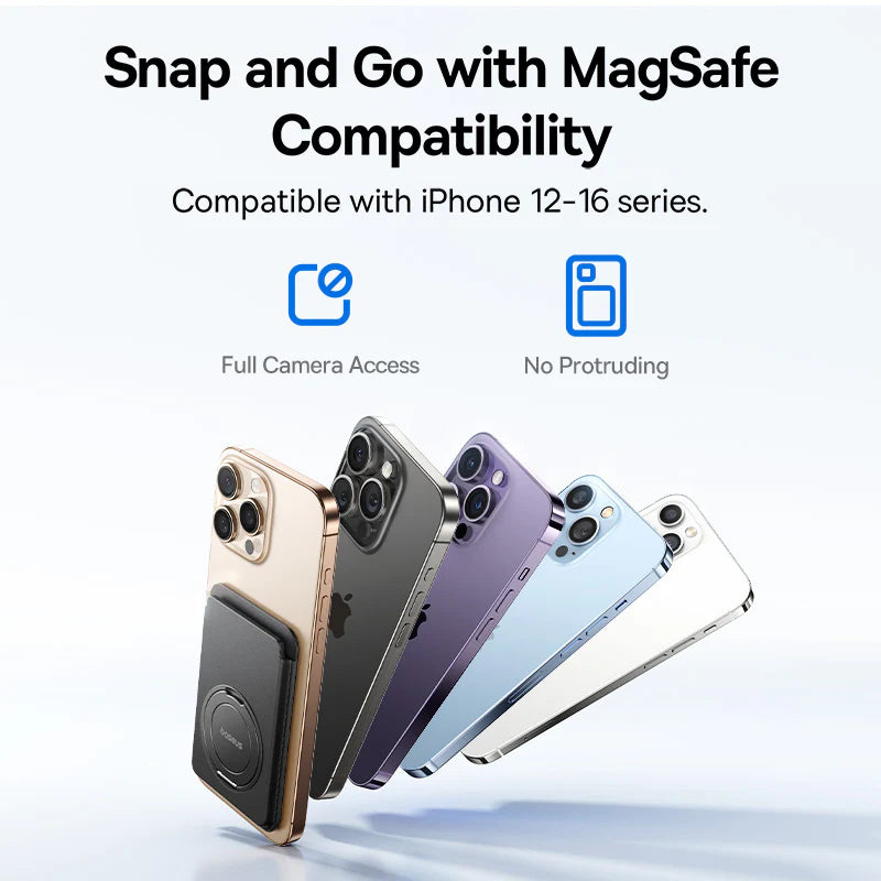 BASEUS MAGPRO 3 MAGNETIC WALLET STAND COSMIC BLACK - محفظة بطاقات مغناطيسية مع ستاند من باسيوس اسود