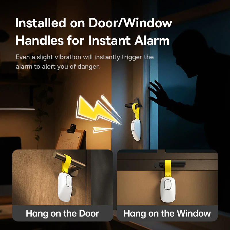 Baseus Heyo Door Stop Alarm Moon White (Includes AAA Battery x 1)- سدادة باب بانذار عالي الصوت من باسيوس