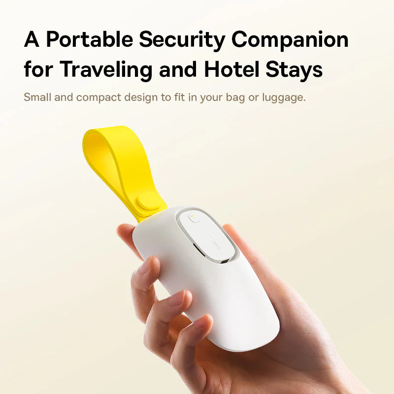 Baseus Heyo Door Stop Alarm Moon White (Includes AAA Battery x 1)- سدادة باب بانذار عالي الصوت من باسيوس