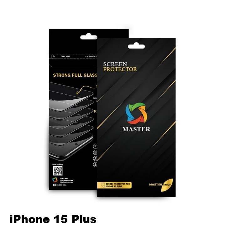 Master screen protector clear 15 Plus - لاصق شاشة شفاف للايفون 15 بلس من ماستر