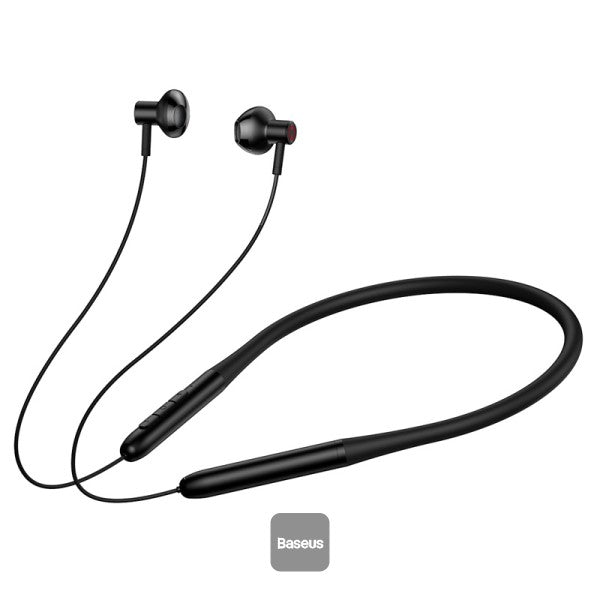 Baseus Bowie P1 Half In-ear Neckband Wireless Earphones - سماعات رقبة بلوتوث رياضية من باسيوس اسود