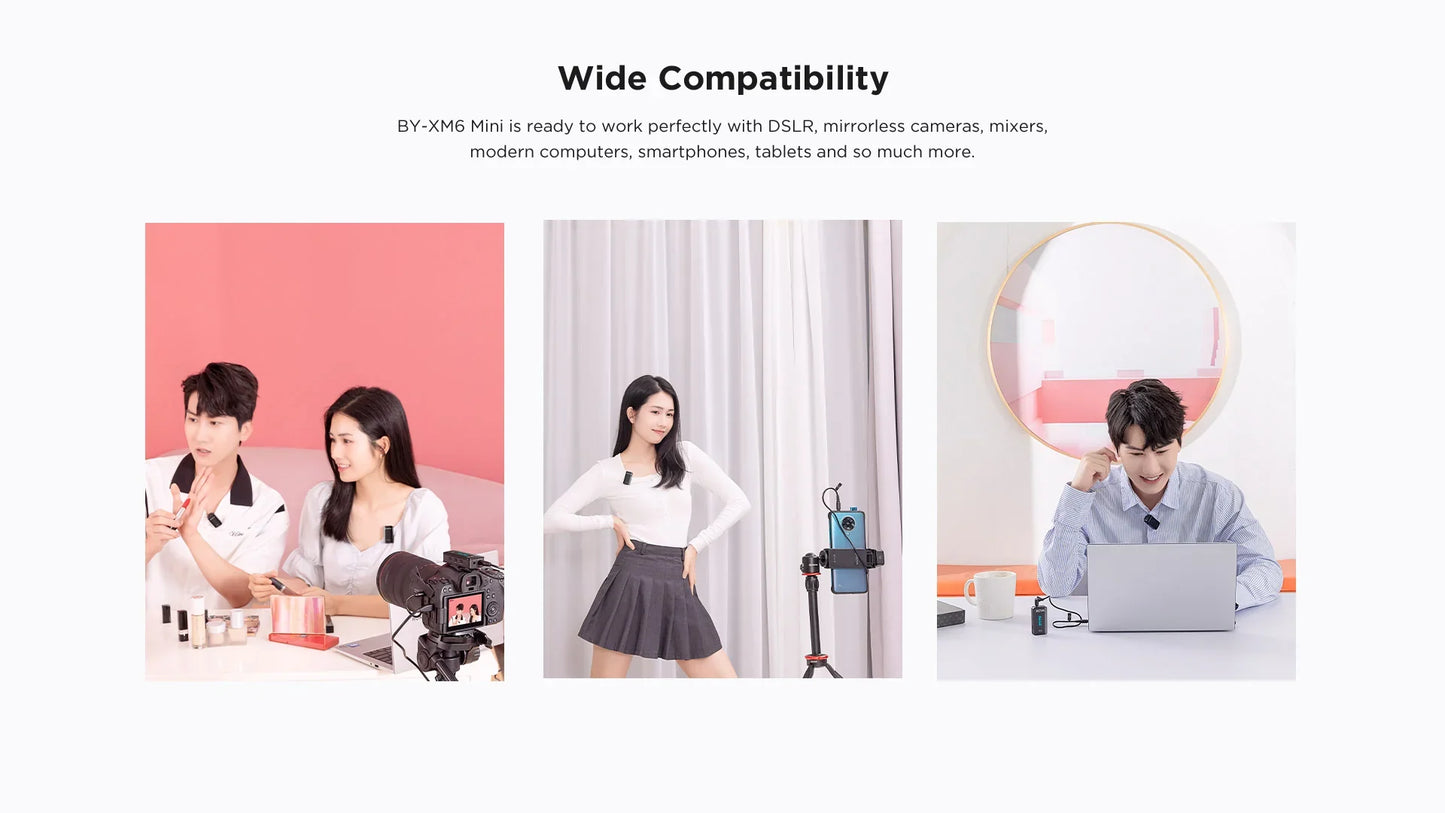 BOYA BY-XM6-S1 Mini 2.4GHz Wireless Lavalier Microphone - نك مايك لاسلكي للكاميرات بتردد 2.4 جيجا هرتز من بويا