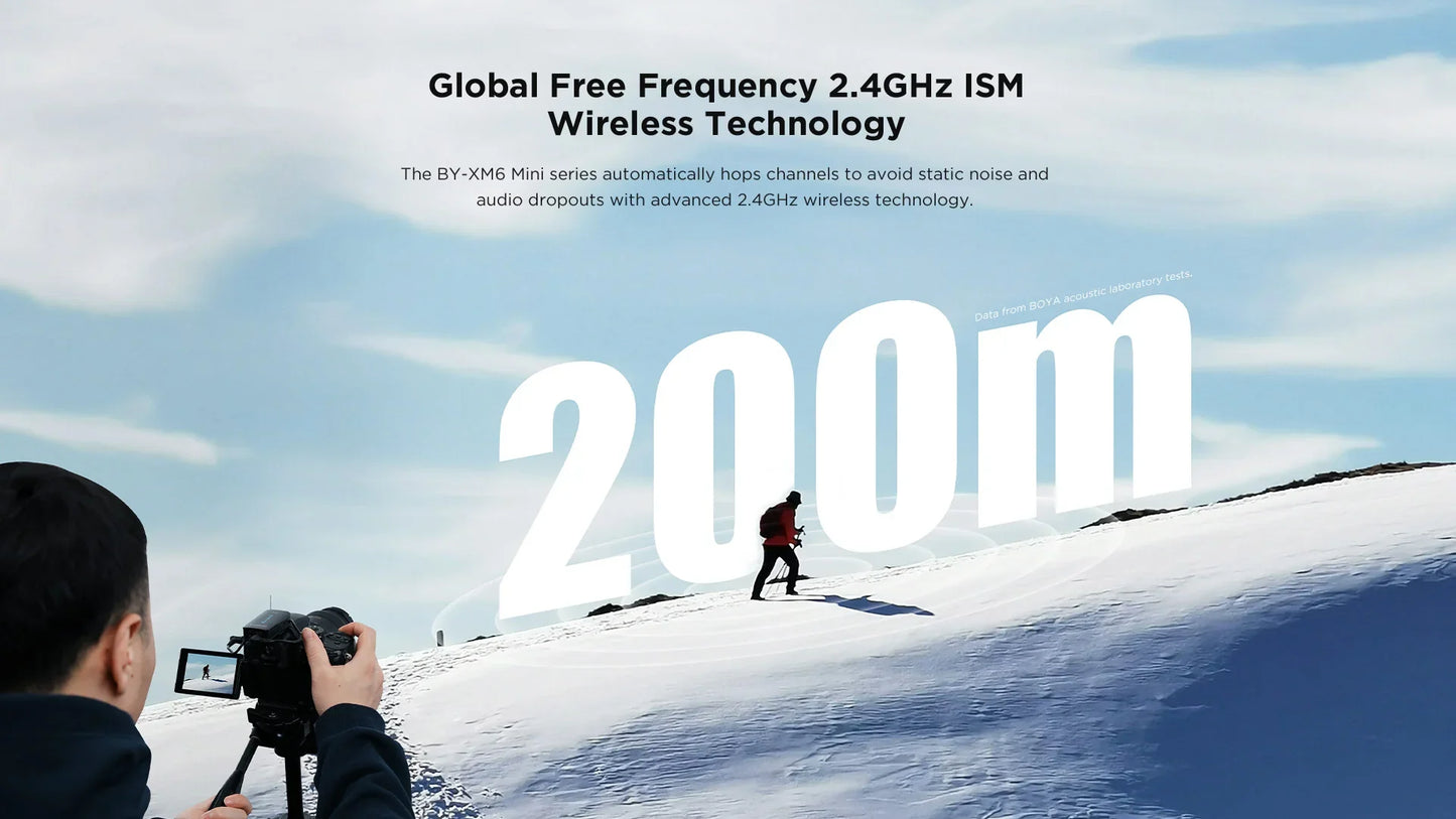 BOYA BY-XM6-S1 Mini 2.4GHz Wireless Lavalier Microphone - نك مايك لاسلكي للكاميرات بتردد 2.4 جيجا هرتز من بويا
