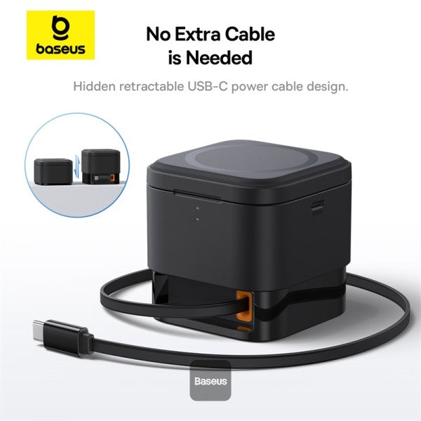 BASEUS MAGPRO 2-IN-1 MAGNETIC WIRELESS CHARGER 25W COSMIC - شاحن لاسلكي 25 واط 2 في 1 من باسيوس