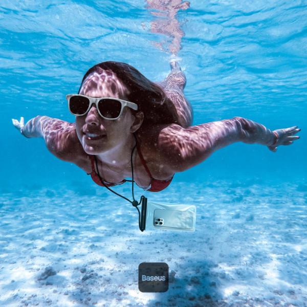 BASEUS AQUAGLIDE WATERPROOF PHONE POUCH WITH CYLINDRICAL SLIDE LOCK CLUSTER - حافظة الهاتف المقاومة للماء مع قفل اسطواني منزلق من باسيوس