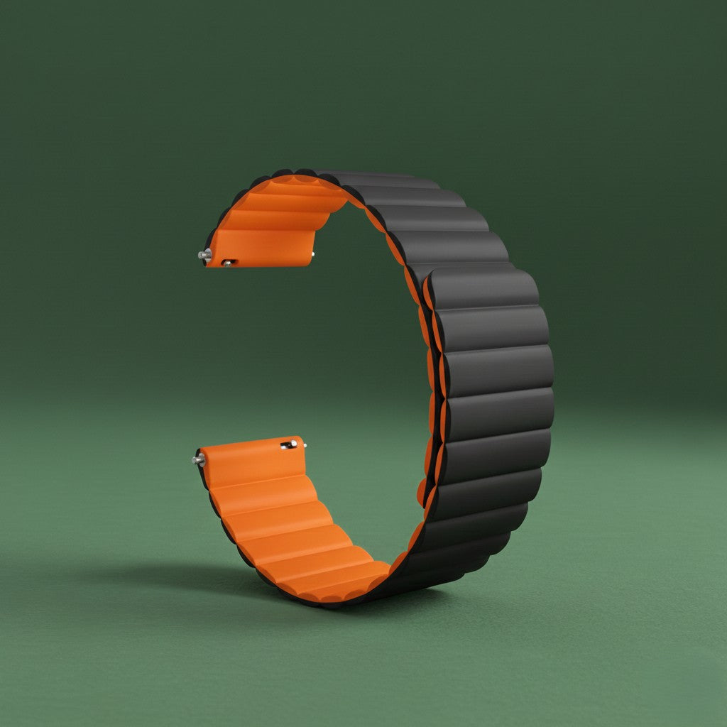 RUPPER STRAP 22MM BLACK - سير ساعة ٢٢ ملم ربر اسود