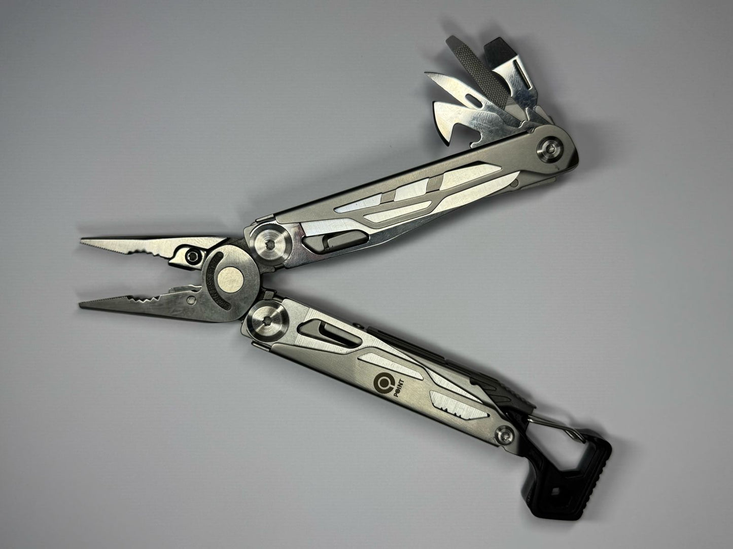 Point 23-in-1-High-Quality-Stainless steel Multifunctional Pliers gray - كماشة متعددة الوظائف 23 في 1 عالية الجودة من الفولاذ المقاوم للصدأ من بوينت باللون الرمادي