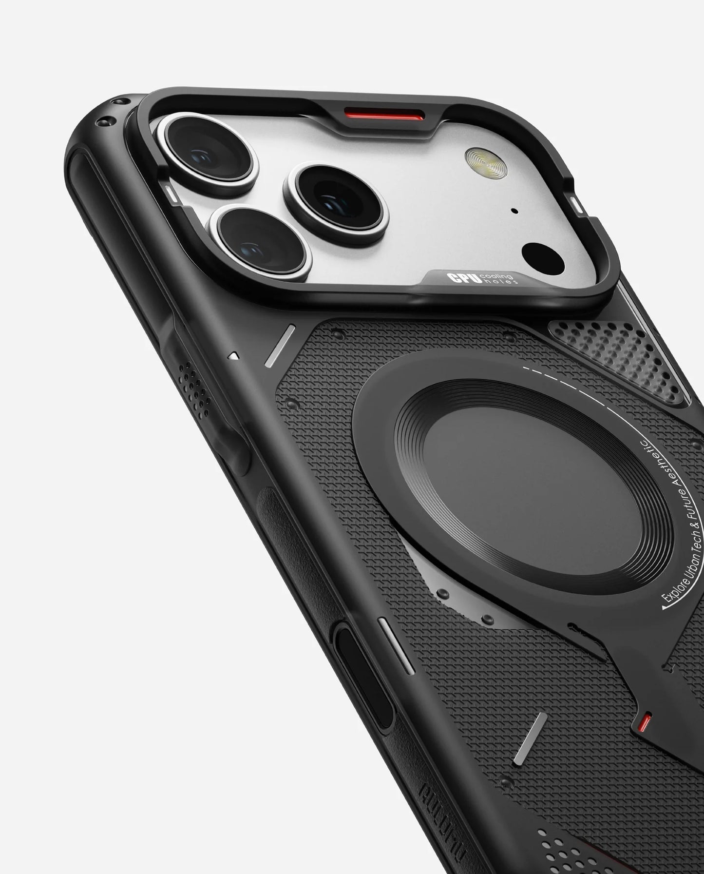 A17 RUGGED CASE FOR IPHONE 17 PRO MAX TRANSLUCENT GRAY - كفر ايفون 17 برو ماكس ماك سيف من اولومو رمادي شفاف