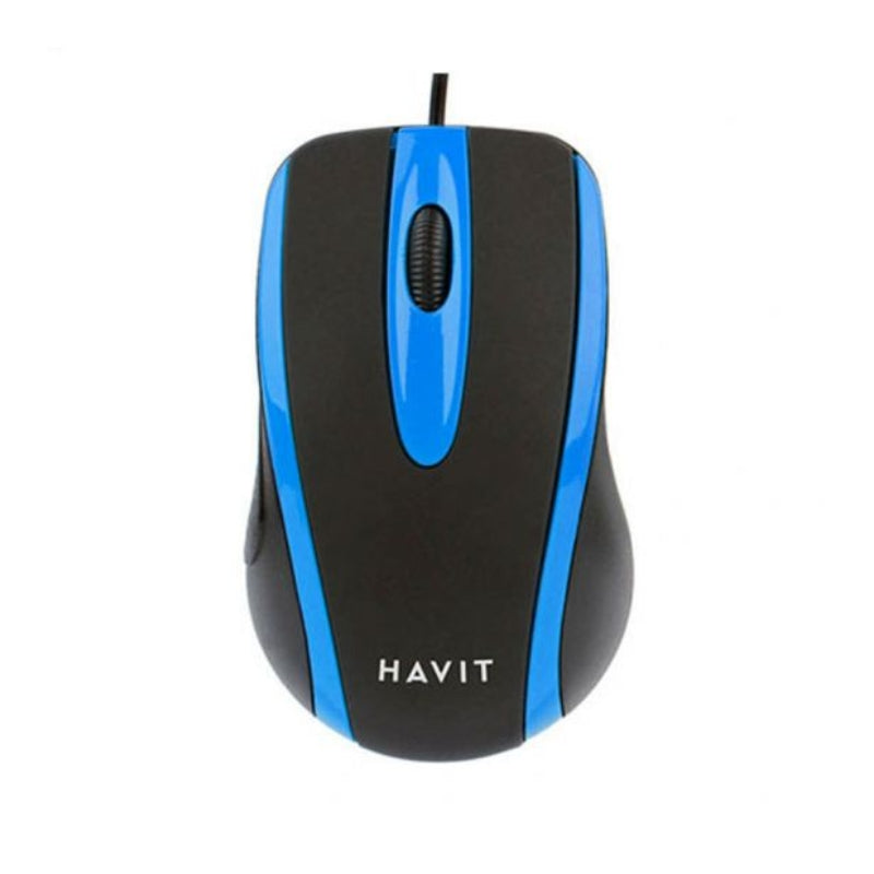Havit HV-MS753 Wired Optical Mouse Black + Blue - ماوس سلكي من هافيت