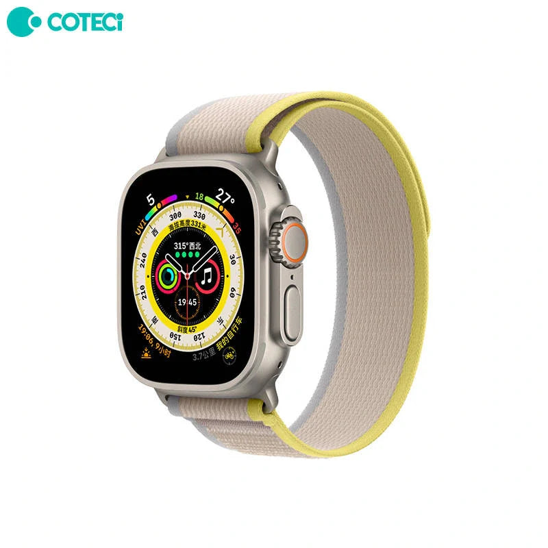 COTECI ALPINE LOOP WATCH BAND FOR IWATCH (42-49MM) YELLOW WITH BEIGE- سير ساعات ابل من كوتي