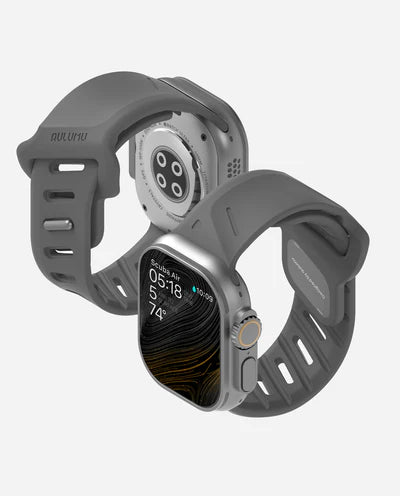 AULUMU A02 Offbeat Sport Band for Apple Watch 42-49MM GRAY - سير ساعات ابل رياضي مطاط مقاس 42-49 مم من اولومو رمادي