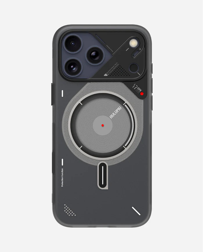 A17 FROSTED CASE FOR IPHONE 17 PRO MAX TRANSLUCENT GRAY - كفر ايفون 17 برو ماكس من اولومو رمادي