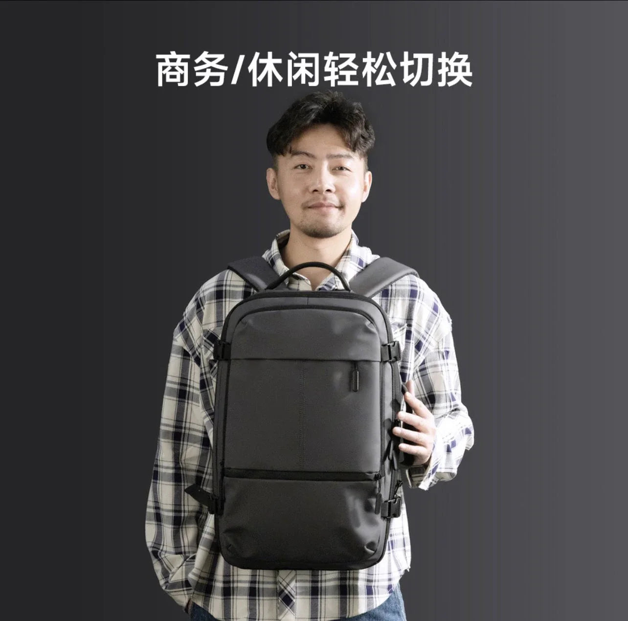 Youpin TANJIEZHE Large Capacity Backpack Travel Waterproof Gray - حقيبة ظهر ذات سعة كبيرة 25-30 لتر ضد الماء من شاومي