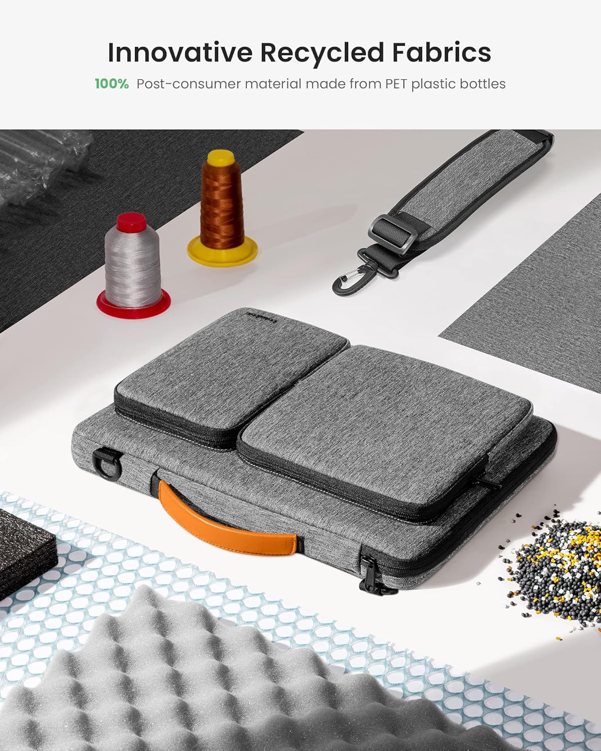 Tomtoc Defender-A42 Laptop Briefcase 13.5 Inch Gray - حقيبة لابتوب مقاس 13.5 بوصة من تومتوك رمادي