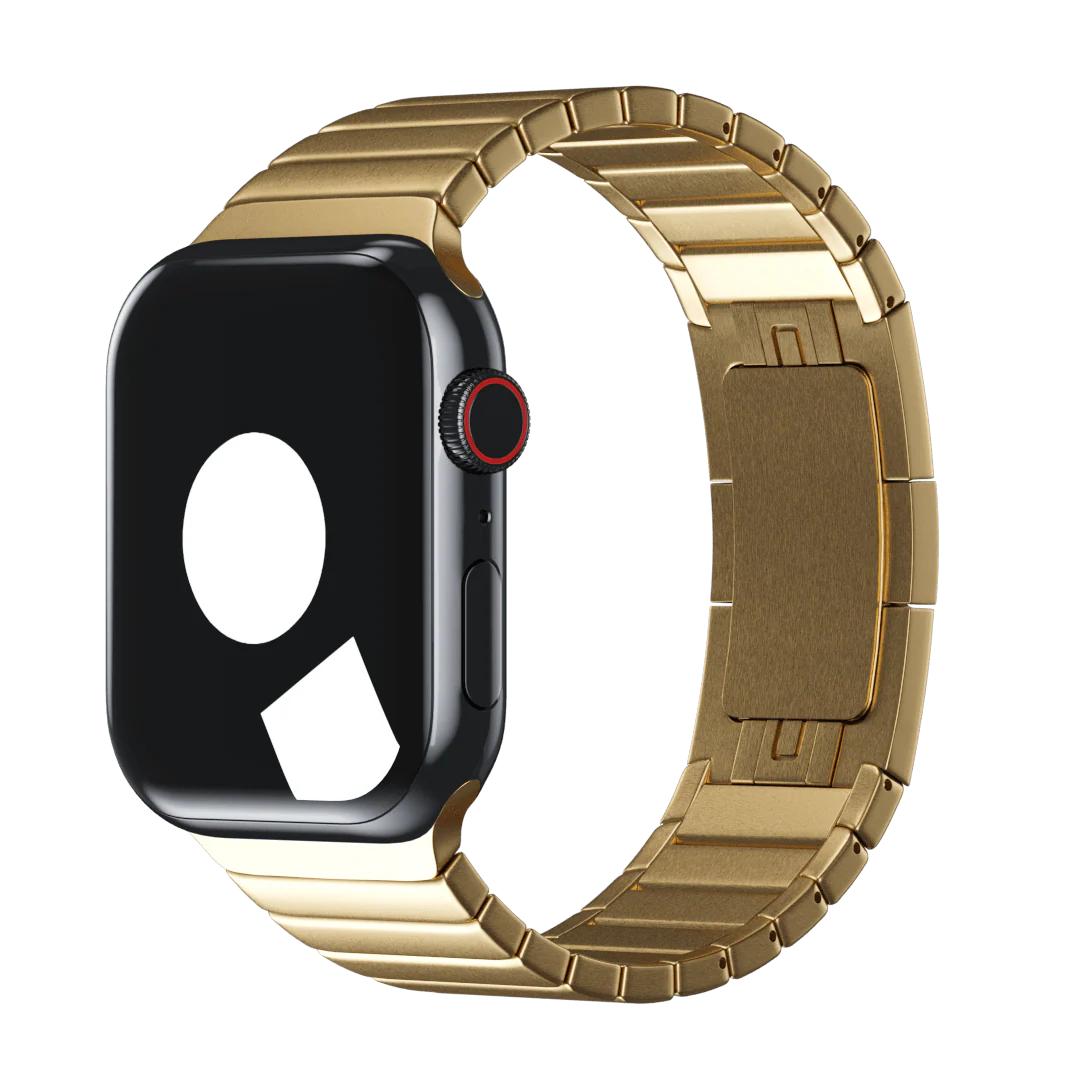 STEEL BAND FOR APPLE WATCH 42-49MM GOLD - سير ساعات ابل مقاس 42-49 مم ستيل ذهبي