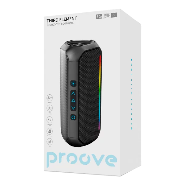 Proove Portable Spraker Third Element 20W Black - سبيكر بلوتوث 20 واط من برووف اسود