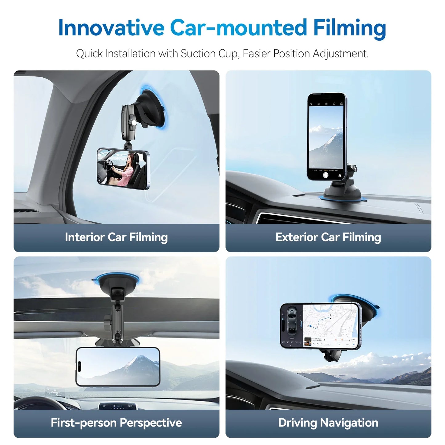 TELESIN Magnetic SuctionCar Phone Mount - ستاند سيارة ماك سيف بالشفط المغناطيسي من تيليسن