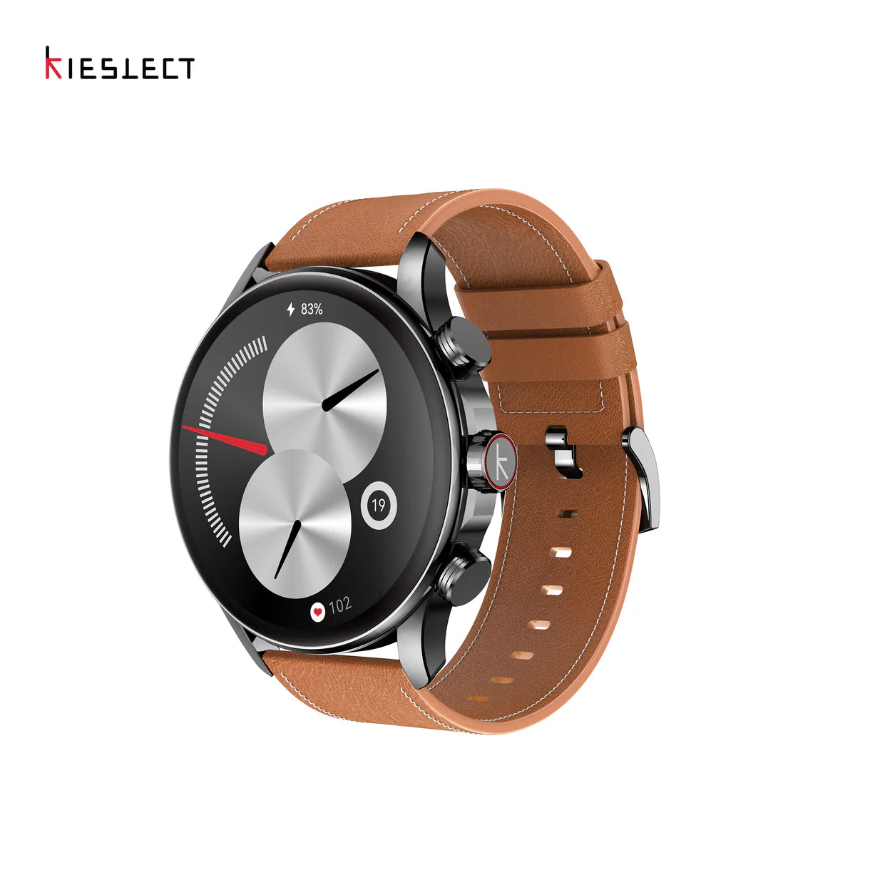 Kieslect Smart Calling Watch Balancer Black with Brown Strap - ساعة ذكية من كيسليكت