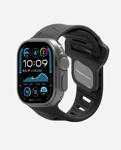 AULUMU A02 Offbeat Sport Band for Apple Watch 42-49MM BLACK - سير ساعات ابل رياضي مقاس 42-49 مم من اولومو اسود