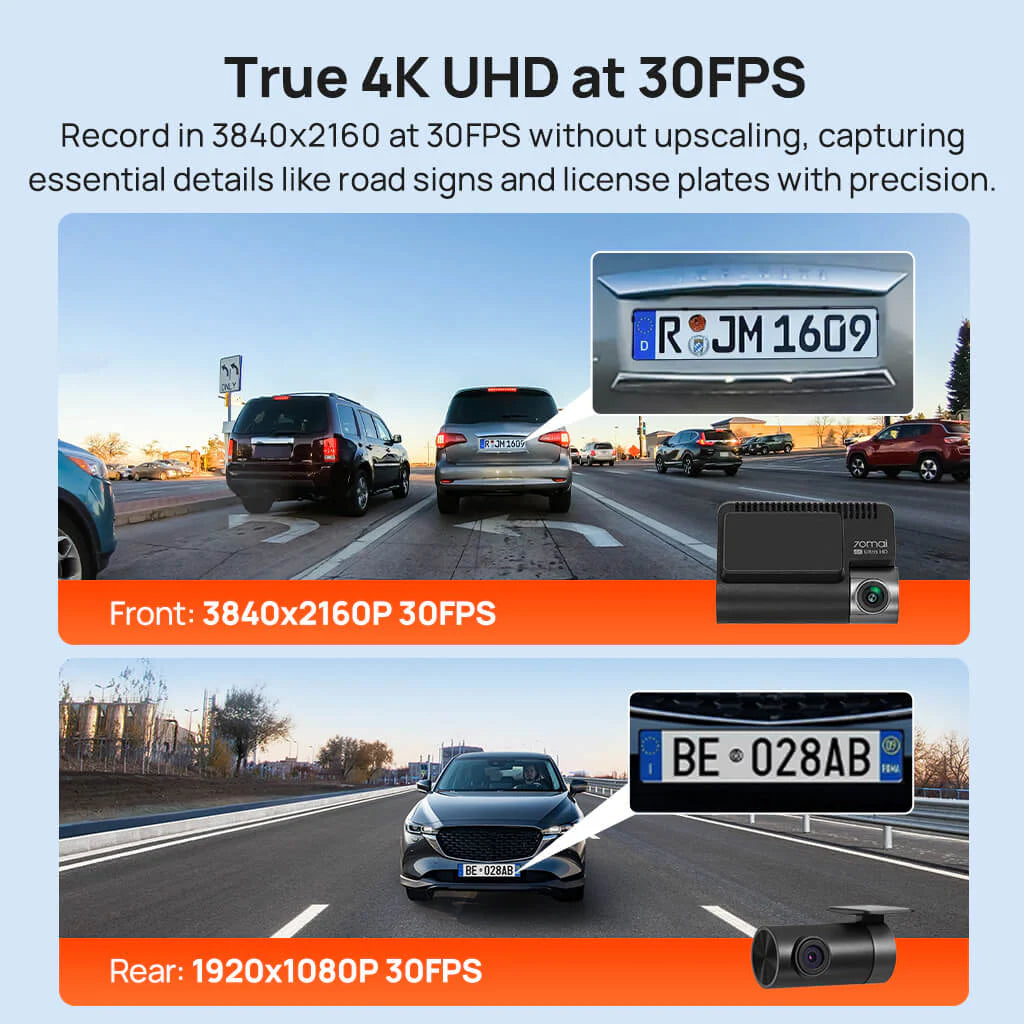 MI 70MAI DASH CAM A800SE SET - كاميرا سيارة امامية + خلفية بدقة 4K مع تقنية HDR وذكاء ADAS من شاومي