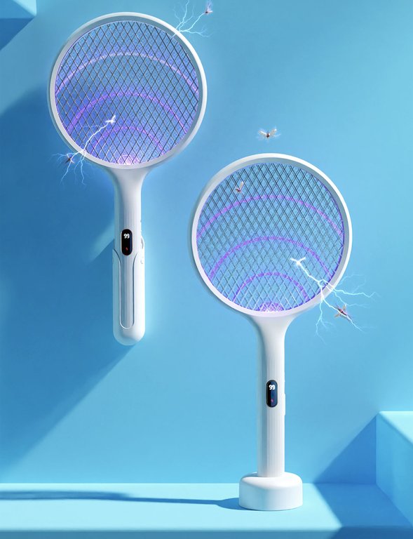 ZERO E3 DUAL MOSQUITO SWATTER SMART DIGITAL DISPLAY - مضرب بعوض كهربائي ذكي ثنائي الوظيفة بشاشة رقمية