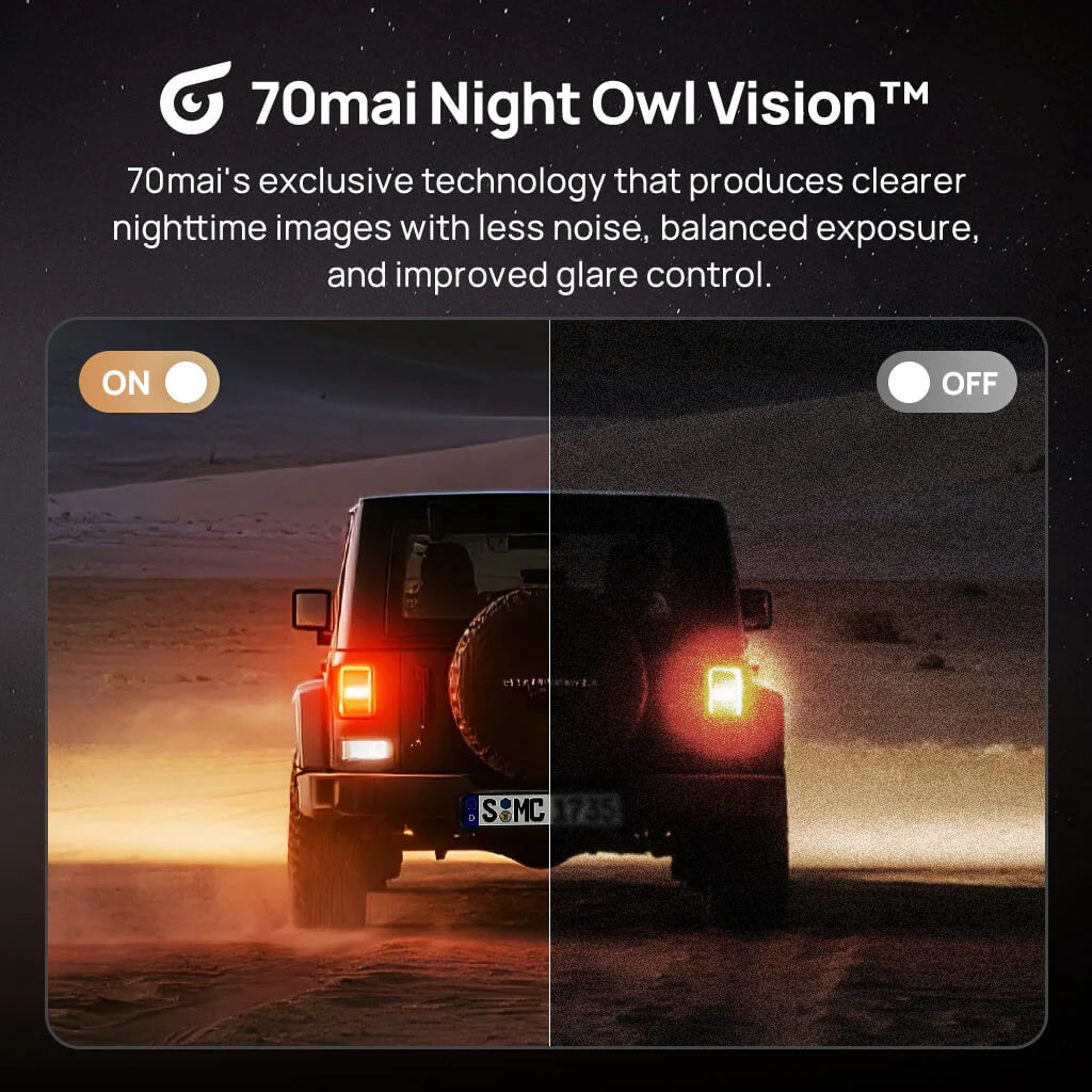 70Mai Dash Cam 4K T800 HDR Set - كاميرا سيارة امامية + خلفية من شاومي