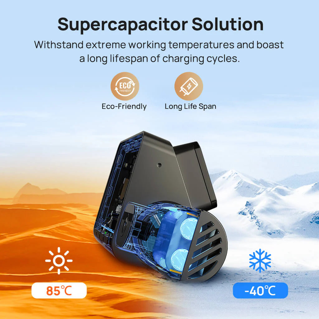 70Mai Dash Cam 4K T800 HDR Set - كاميرا سيارة امامية + خلفية من شاومي