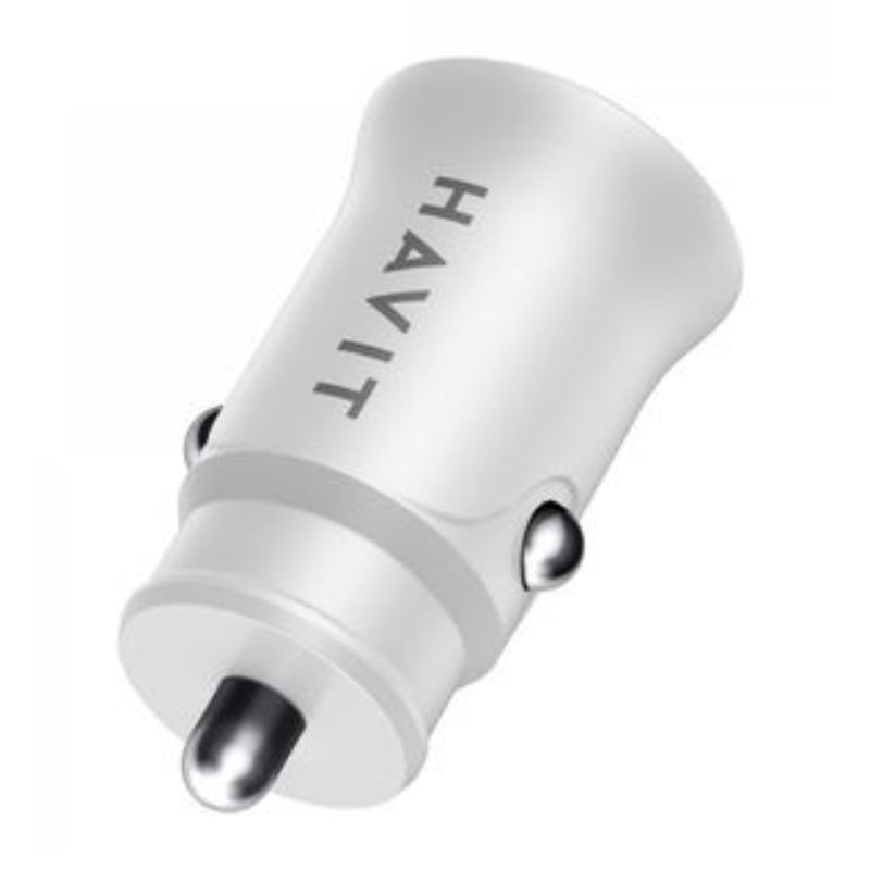 Havit CC2022 Dual USB PD 20W+QC3.0 Car Charger White - شاحن سيارة 20 واط من هافيت ابيض