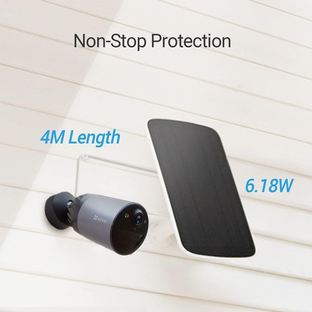 EZVIZ SMART HOME BATTERY CAMERA & SOLAR PANEL KIT EB3 (3MP) - كاميرا منزلية خارجية ذكية مع لوحة شمسية وبطارية من ازفيز