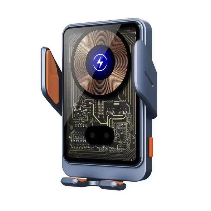 Havit W3033 15W Wireless Charging and Car Holder Black + Silver - ستاند وشاحن سياره لاسلكي من هافيت