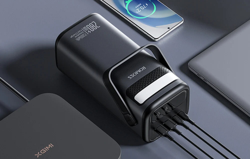 Romoss Power Bank PMT75-DC 75000mAh 280W - باوربنك 75000 ملي امبير 280 واط من روموس لون اسود