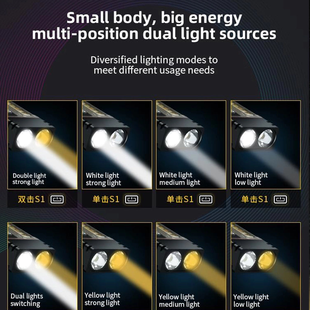 UTA OUTDOOR RECHARGEABLE ANTI-WOLF ALARM MULTI FUNCTION MINI FLASHLIGHT TRANSPARENT COLOR PORTABLE - مصباح يدوي صغير متعدد الوظائف مزود بولاعة قوسية وجهاز انذار من يوتا