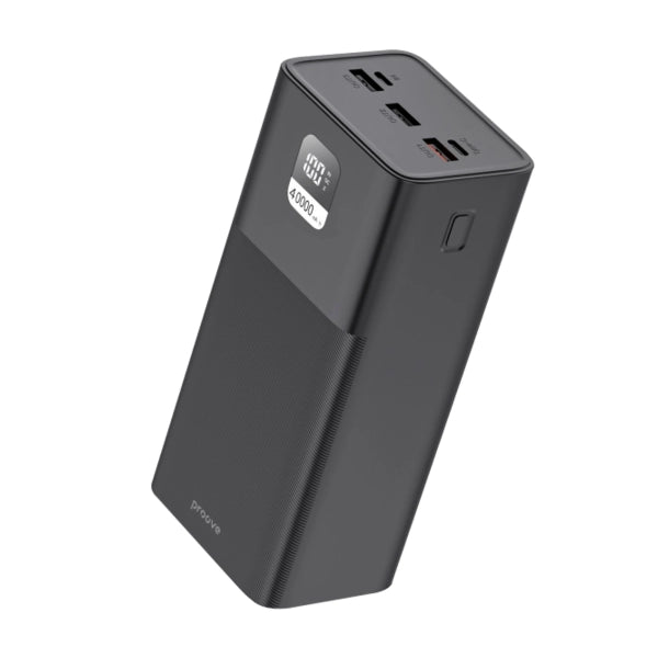 Proove Power Bank Giant 100W 40000mAh black - باوربنك 40000 ملي امبير 100 واط مع شاشة رقمية من بروف اسود