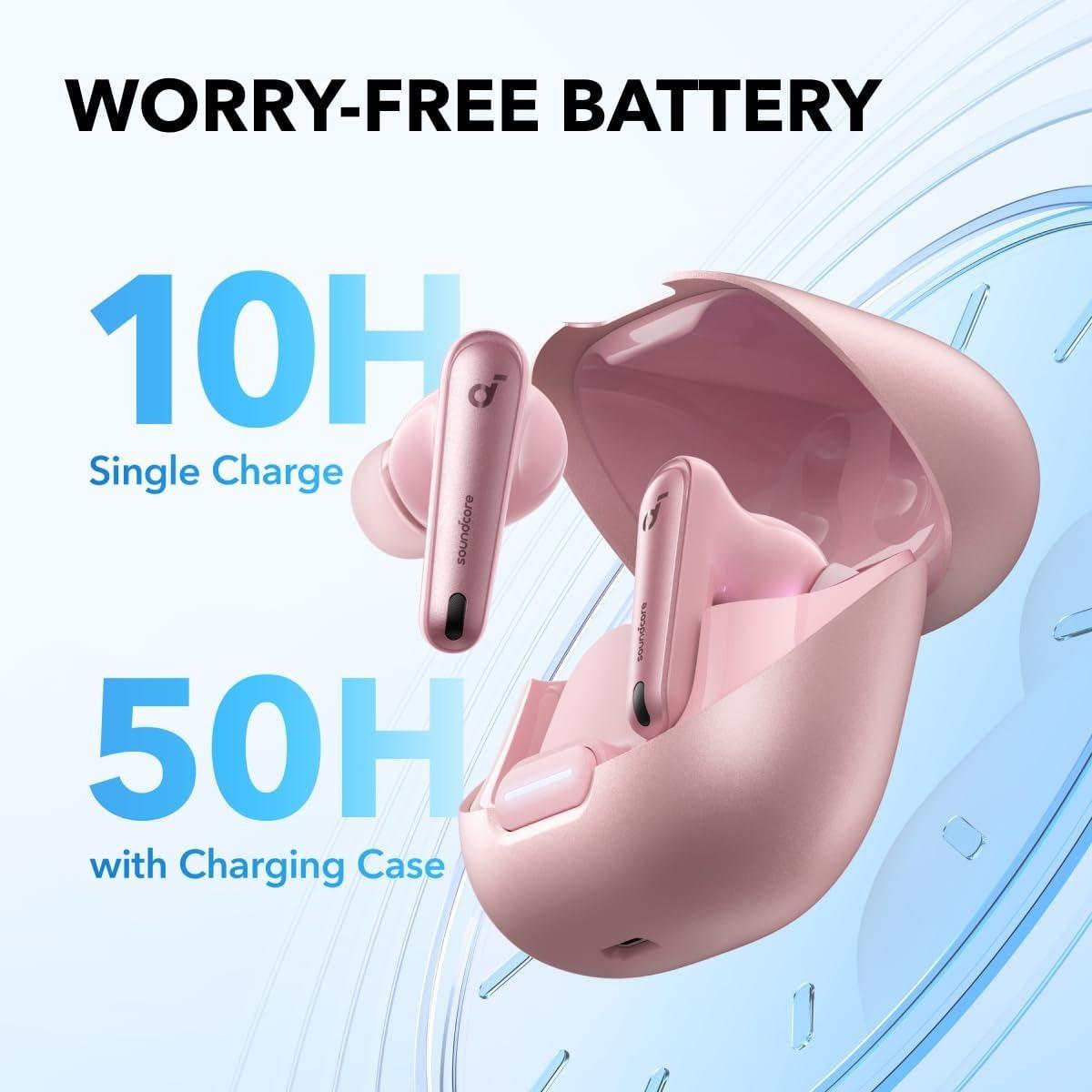 ANKER SOUNDCORE LIBERTY 4 NC PINK - سماعات بلوتوث مع تقنية الغاء الضوضاء من انكر وردي