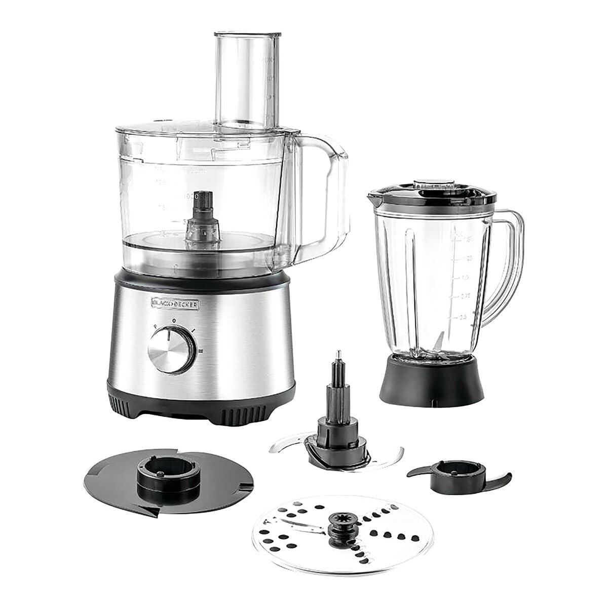 Black&Decker FX825-B5 FOOD PROCESSOR 800W silver/black - محضرة طعام متعددة الاستخدامات 800 واط من بلاك اند ديكر
