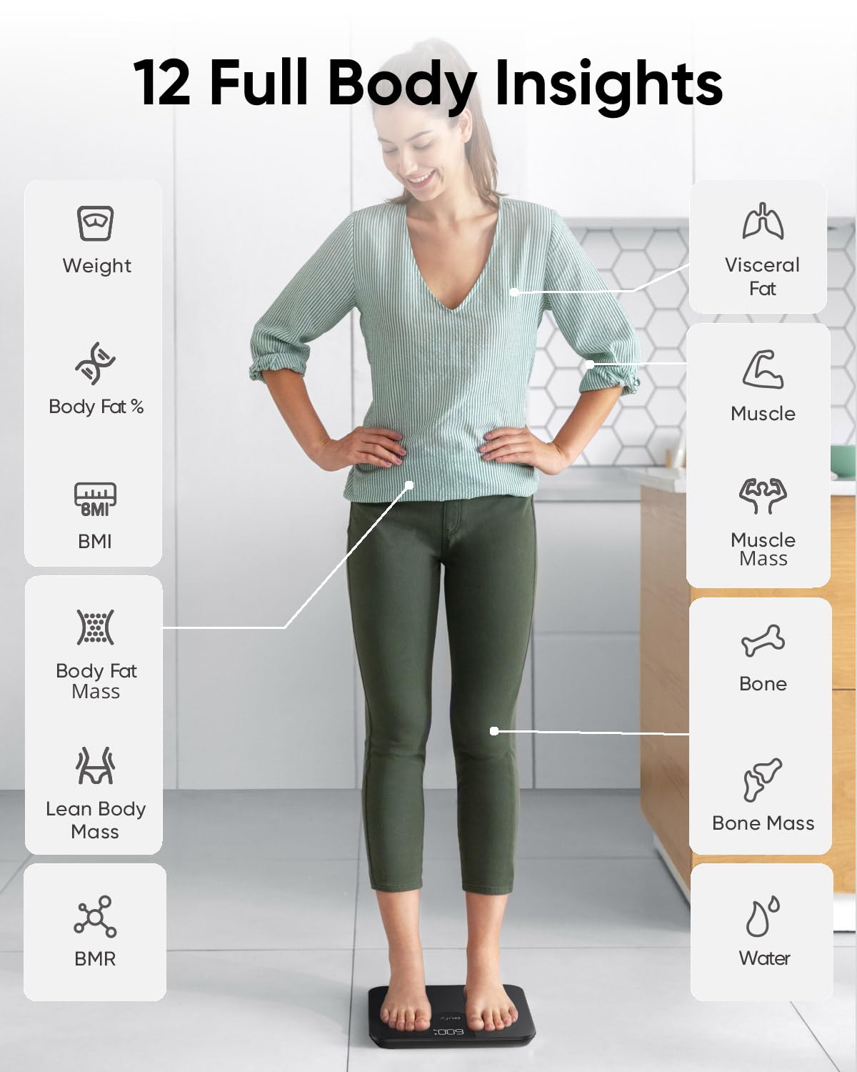 Eufy Smart Scale A1 White - ميزان ذكي من انكر ابيض