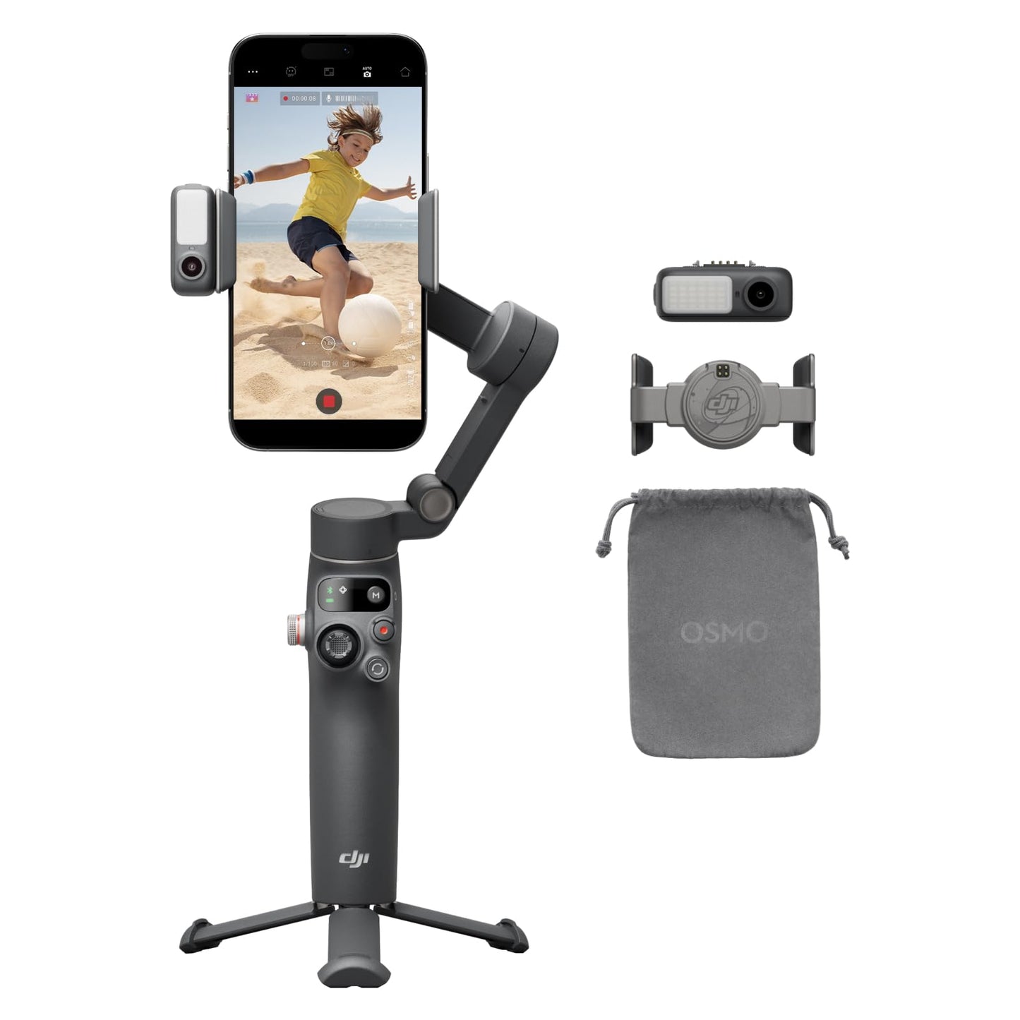 DJI Osmo Mobile 7P Smart Stabilizer Black - مثبت هاتف للتصوير من دي جي اي اوزمو اسود