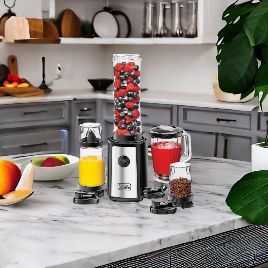 Black&Decker SBX300BCG-B5 300W Sports Blender with Citrus and Grin - خلاط رياضي 300 واط 16 قطعة من بلاك اند ديكر