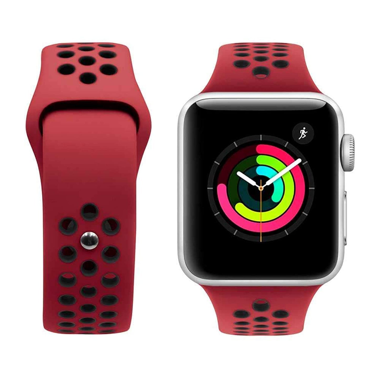 NIKE STRAP FOR APPLE WATCH 42-49MM RED/BLACK - سير ساعات ابل مقاس 42-49 مم احمر/اسود