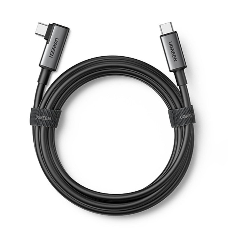 UGREEN Cable Right Angle Type C - C (Black,5m) - كيبل تايب سي تايب سي بزاوية قائمة 5 متر من يوكرين