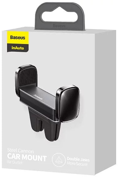 BASEUS STEEL CANNON AIR OUTLET CAR MOUNT BLACK - ستاند سيارة بفتحة التبريد من باسيوس