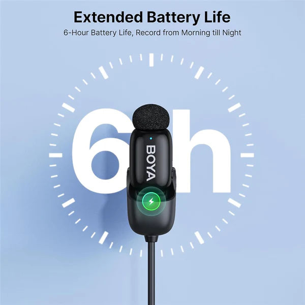 BOYA MINI SIZE & AI NOISE CANCELLING - نك مايك صغير لاسلكي مع خاصية الغاء الضوضاء بالذكاء الاصطناعي من بويا